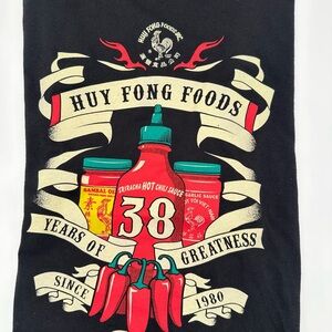 Hanes Black Graphic Tee with Red and Green Accents